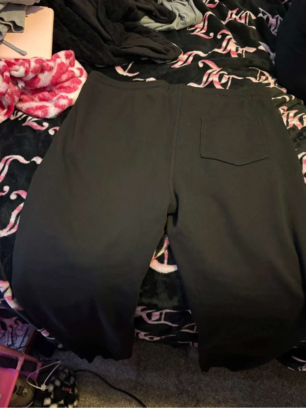 Essentials Men's Black Sweatpants with Elastic Waist